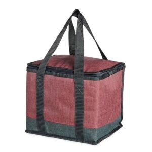 Bolsa Térmica vermelha de 12 litros com frutas e bebidas congeladas