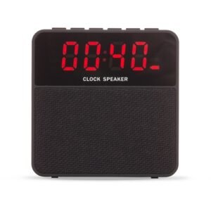 Caixa de Som Bluetooth com Relogio Digital Preto