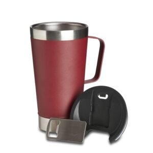 Caneca Térmica Inox com Abridor 500ml na cor Vermelha