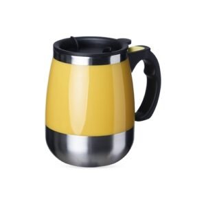 Caneca Inox com Misturador de 350ml na cor amarela