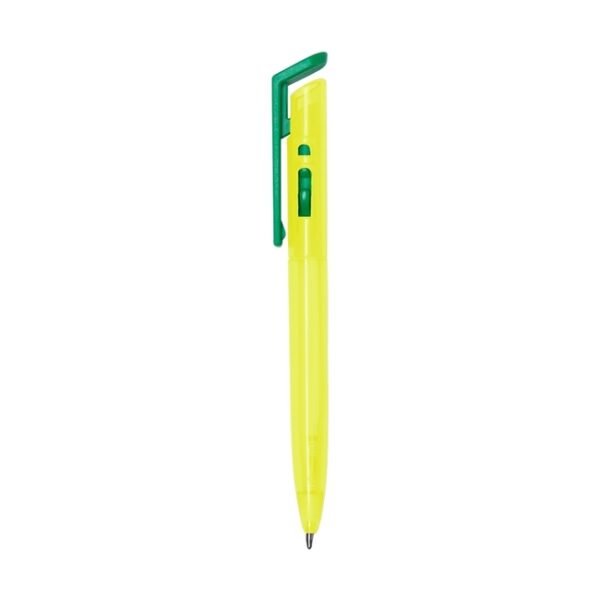 Caneta Plástica na cores verde e amarelo, cores do Brasil